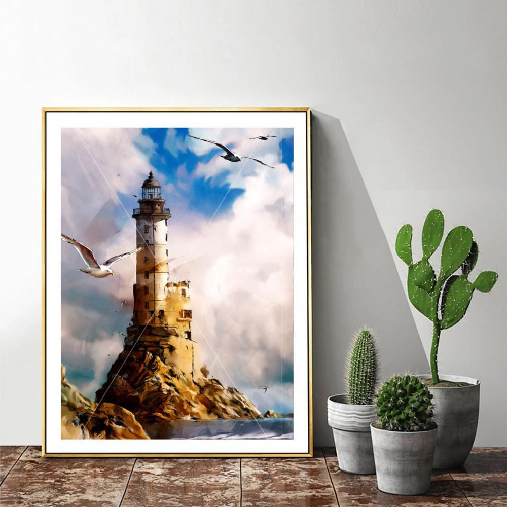 Алмазная живопись Пейзаж Алмазная художественная живопись Рукоделие Алмазная вышивка Картина