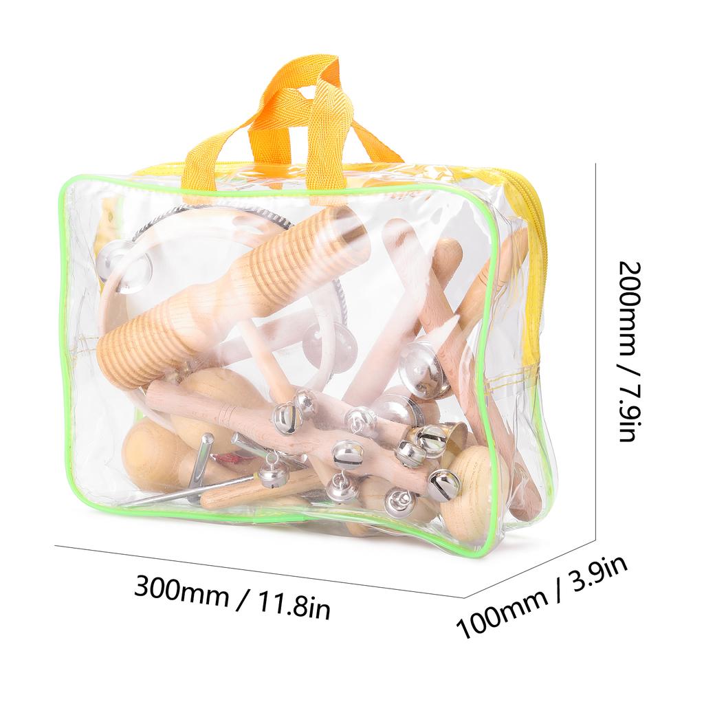11pcs Children Hand Percussion Instruments Kit Portable Kids Music Enlightenment Musical Instruments Set