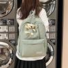 Korean Style Bear Backpack Large Capacity Stylish Nylon Soft Double Shoulder Bag