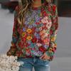 Women's Plus Size Sweatshirts Floral Print Long Sleeve Tops Drop Shoulder Hoodie Autumn Winter Women's Clothing 2023 New Tops