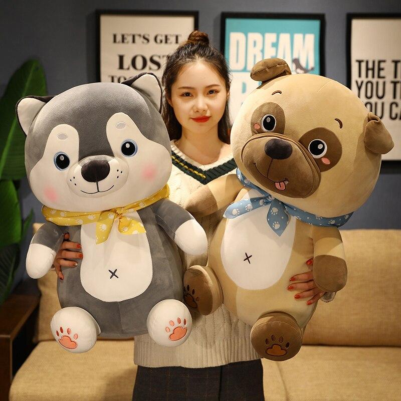 45/55 см мягкие животные хаски, бульдог и пекинес, плюшевые игрушки, мультяшные куклы, каваи, игрушки для собак для детей, подарок на день рождения