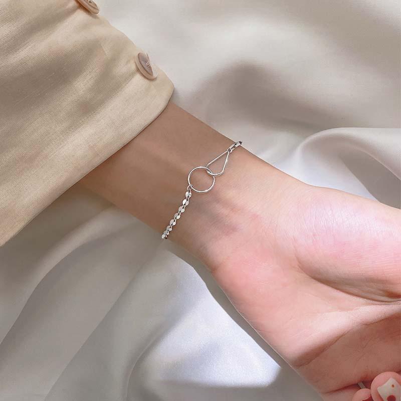 Trend Ring Interlocking Girlfriend Bracelet Women'S Fashion Versatile Simple Personality Geometric Chain Bracelet Women