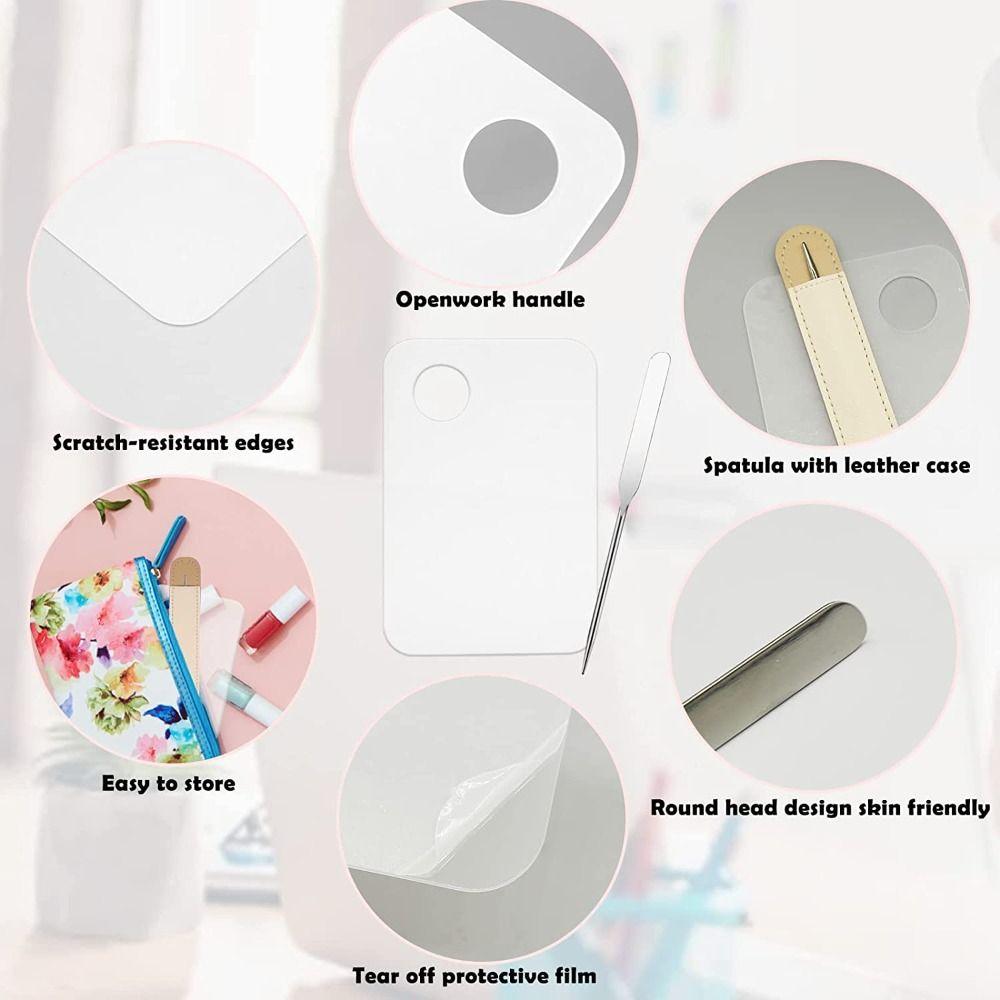 PU Cover Cosmetic Spatula Tool Makeup Spatula Korean Set Makeup Mixing Palettes Make Up Palette
