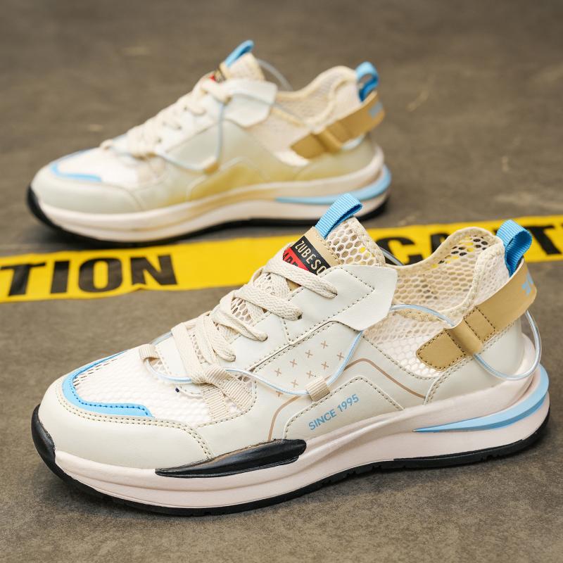 Hollow breathable men's shoes summer mesh thin Forrest Gump mesh shoes men's soft-soled sports and leisure versatile dad trendy shoes