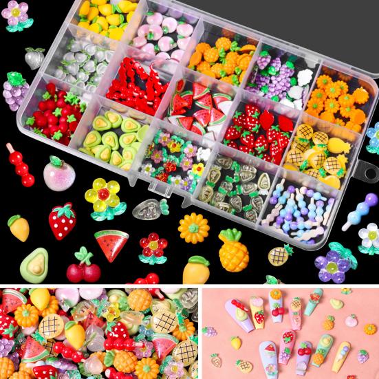 1 Set 3D Nail Art Charm Assorted Mini Acrylic Nail Design Jewelry Resin Charm DIY Crafts Nail Decoration Accessories
