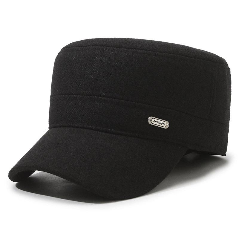 Autumn Winter Middle-aged Men's Flat Cap Outdoor Warm Cold Ear Protection Cap
