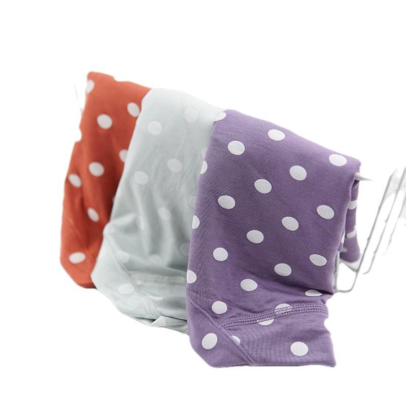 Modal Large Size Panties for Fat Lady Fashion Polka Dot Briefs High Waist Wide Leg Boyshorts Cotton Crotch Underpants