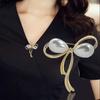 Creative Anti-Light Brooch, High-End Diamond-Encrusted Pearl Corsage Women'S Pin, Clothes Accessories, Bow Brooch