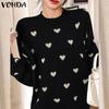 Women Autumn Mockneck Long Sleeve Loose Pullover Sweaters