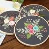 DIY Embroidery Flower Handwork Needlework for Beginner Cross Stitch Kit Ribbon Painting Embroidery Home Decoration