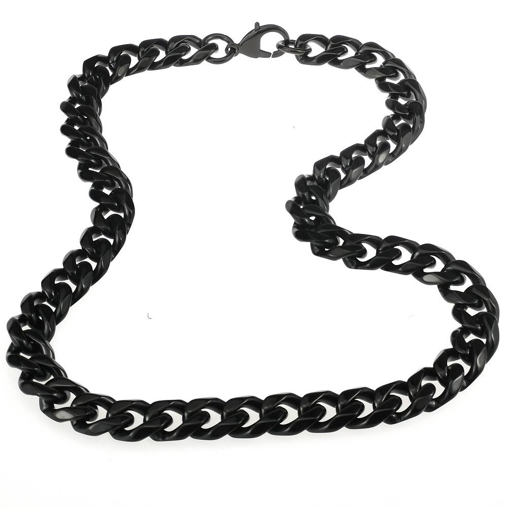 Панк Хип Хип Звено Цепи Черный Цвет Ожерелье Ювелирные Изделия