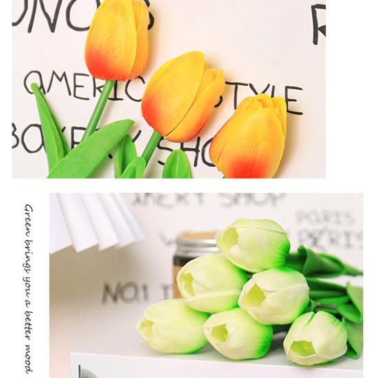 10 шт., искусственная ветка тюльпана со стеблем, реалистичная многоразовая домашняя свадебная вечеринка, искусственный цветок, цветочное весеннее украшение, реквизит для фотосессии