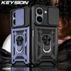 KEYSION Противоударный защитный чехол для VIVO Y36 5G, силиконовый + ПК, защитное кольцо для объектива камеры, чехол-подставка для телефона для VIVO Y36 Y16