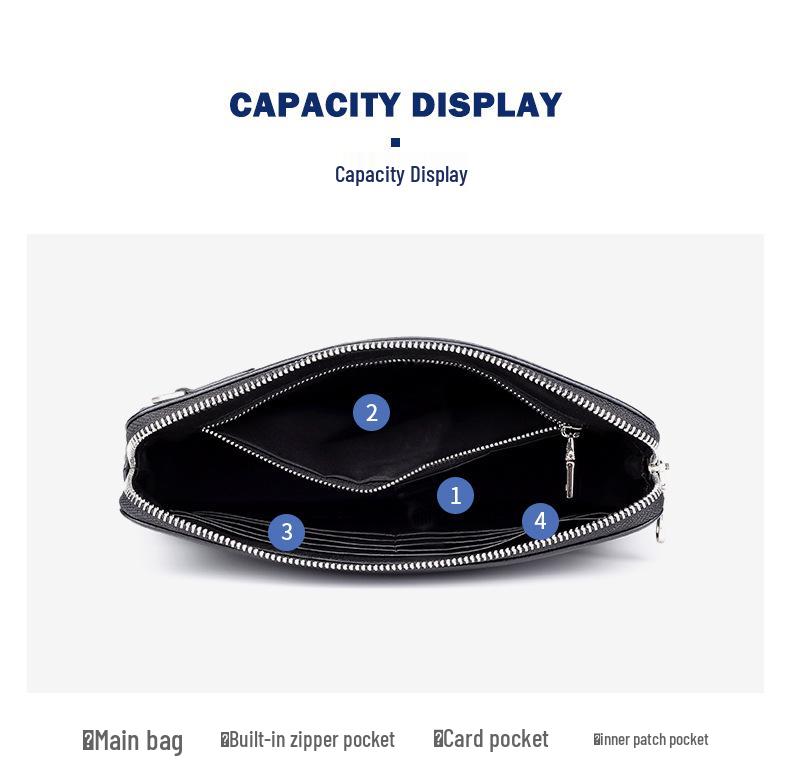 Мужской клатч большой вместимости из натуральной кожи - Модная сумка-конверт из коровьей кожи первого слоя