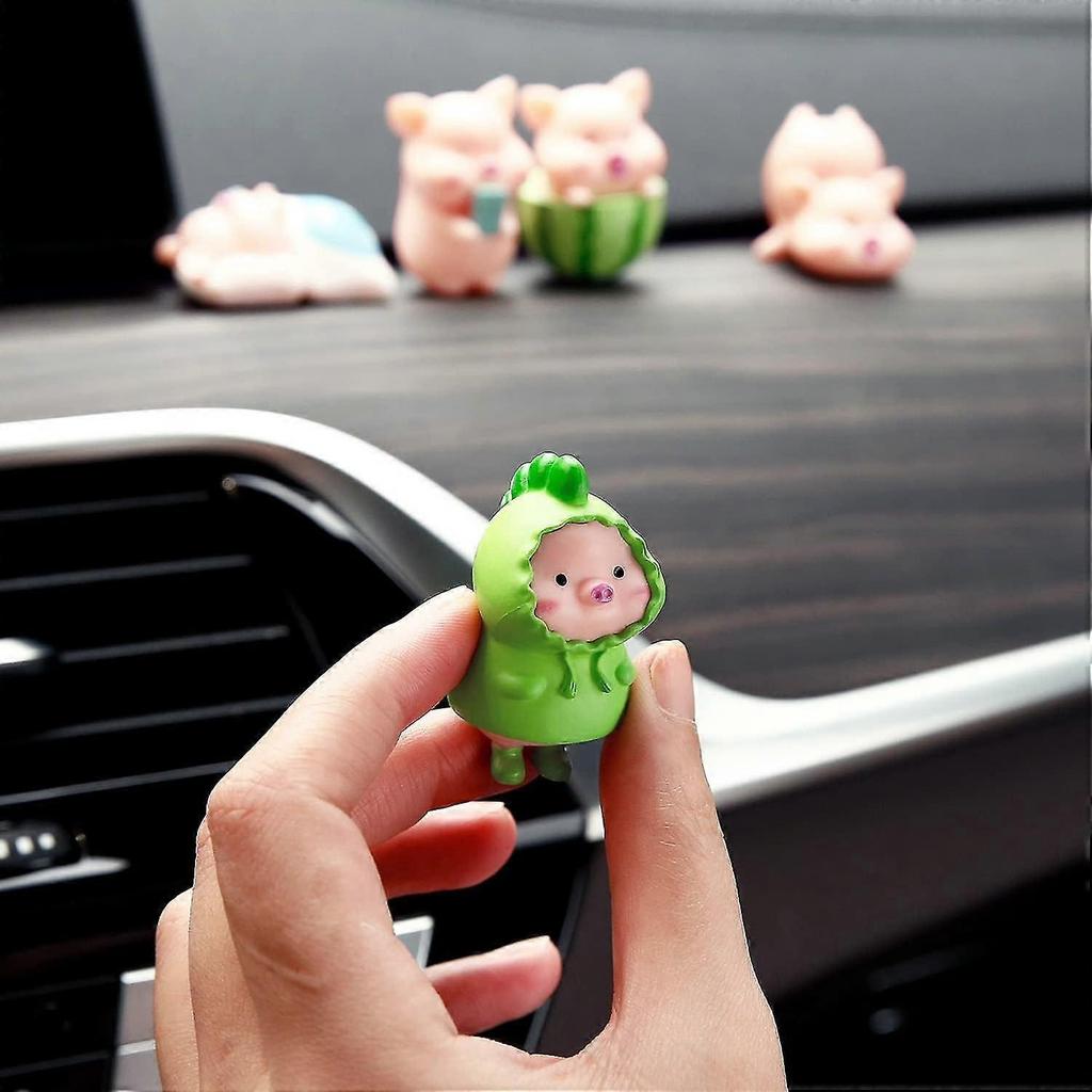 5 Pcs Mini Piggy Figures Cute Car Dashboard Ornaments For Car Garden Cake Decoration,a - DD