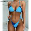 Сексуальное бразильское бикини с лямкой на шее, женские купальники, женский купальник, комплект бикини из двух частей, купальный костюм для плавания