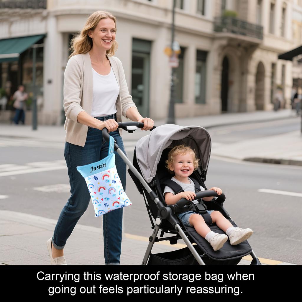 Водонепроницаемая сумка для хранения на молнии двойного назначения для влажного и сухого использования, милая сумка для хранения одежды