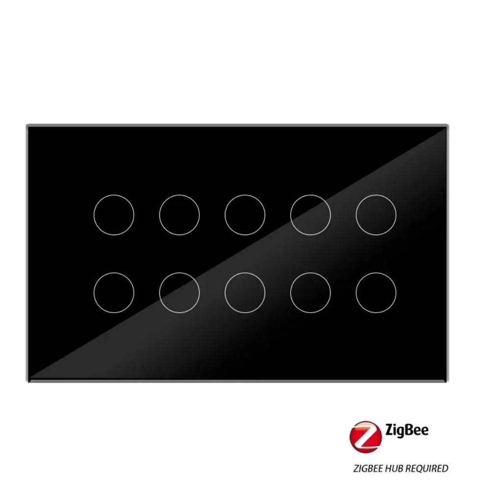 Melery Zigbee Smart Light Switch настенный сенсорный 8/10Gang стеклянная панель с Alexa Google Home (Концентратор, необходимый для повторителя сигнала)