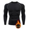 Men's Fleece-Lined Quick-Dry Compression T-Shirt for Autumn/Winter Sports