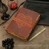 Vintage Leather Journal Book Of Shadow Grimoire Antique Deckle Paper Heart
