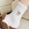 Cozy Plush Socks Sweet Bow Fluffy Socks Home Comfort Warm Socks  Cold Weather