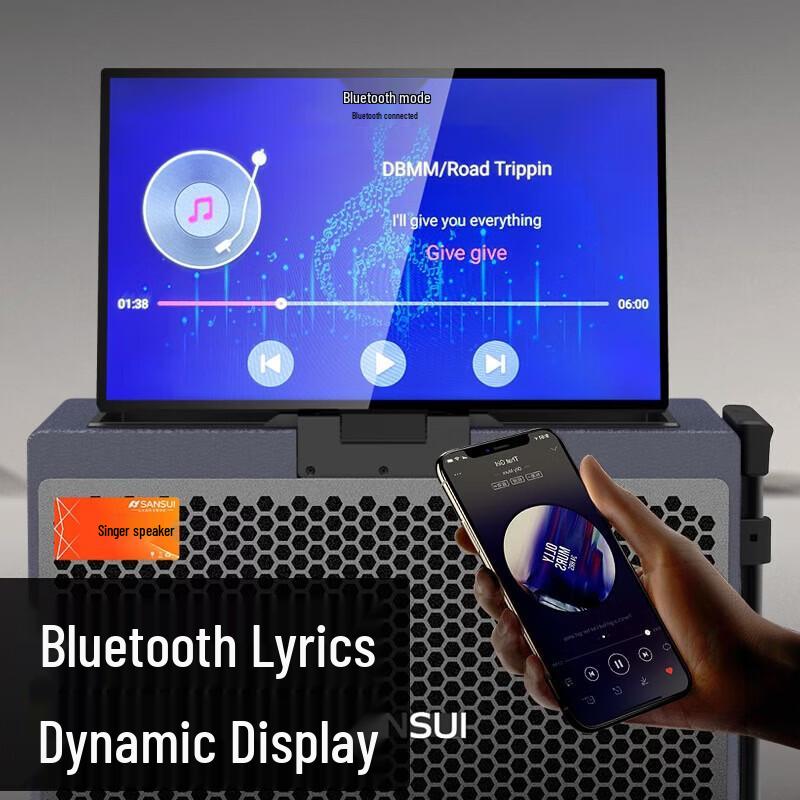 SANSUI PE Series Portable Outdoor KTV Audio System with 21" Display CN plug (adapter included)