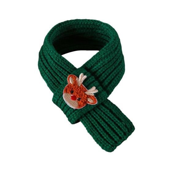 Christmas Pet Collar Embroidered Christmas Tree Snowman Santa Claus Elk Pattern Pet Knitted Scarf Hat Set