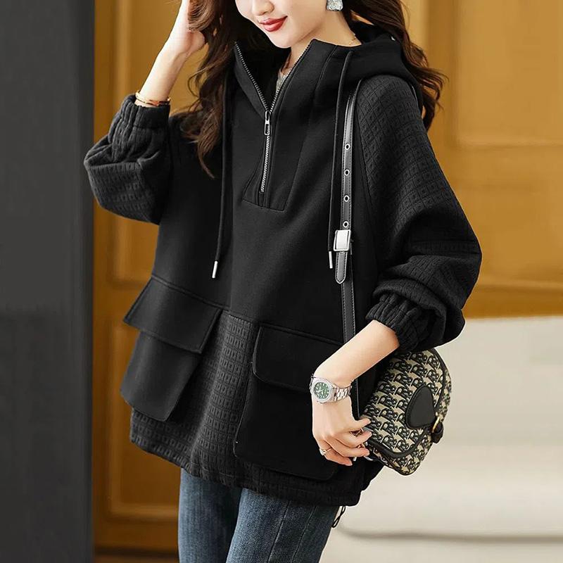 Hoodies Woman Clothing Plain Top with Zipper Brown Full Zip Up Hooded Women's Sweatshirt Dropshiping Basic Trend Aesthetic