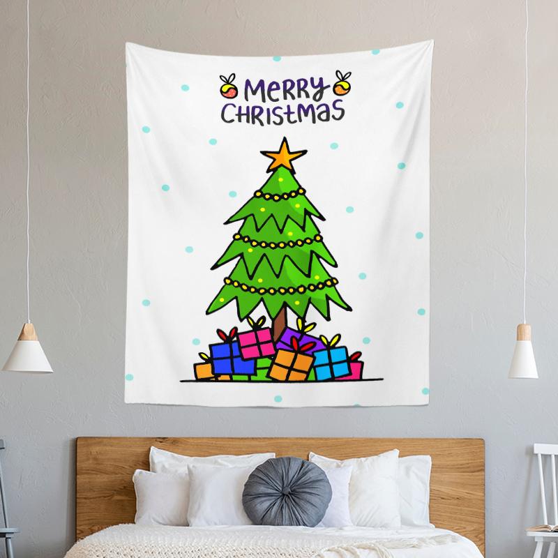 Christmas Tree Decoration Printed Pattern Tapestry Home Living Room Bedroom Wall Decoration Background Cloth Tapestry 230x180cm
