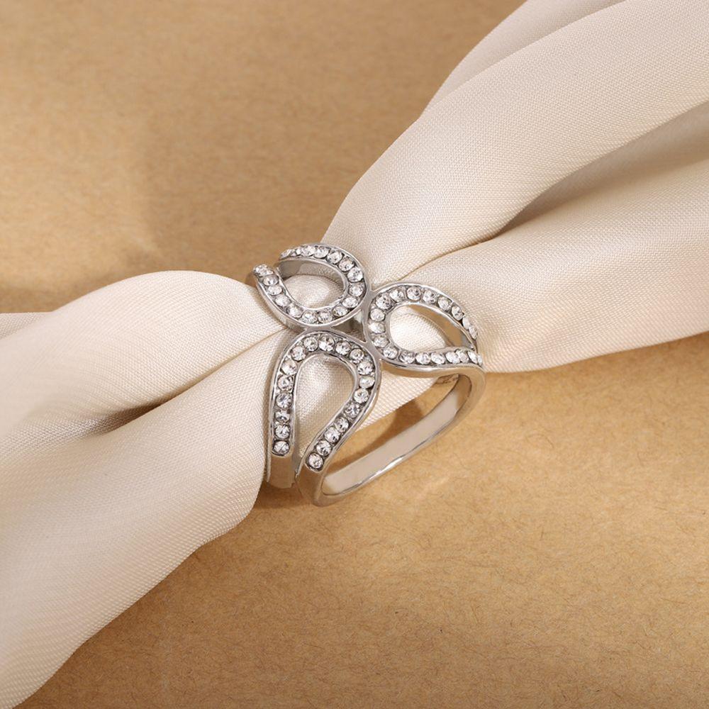 Gift For Girls Crystal Rhinestone Cross Women Scarf Buckle Shawl Clip Korean Brooch Pins Scarf Ring