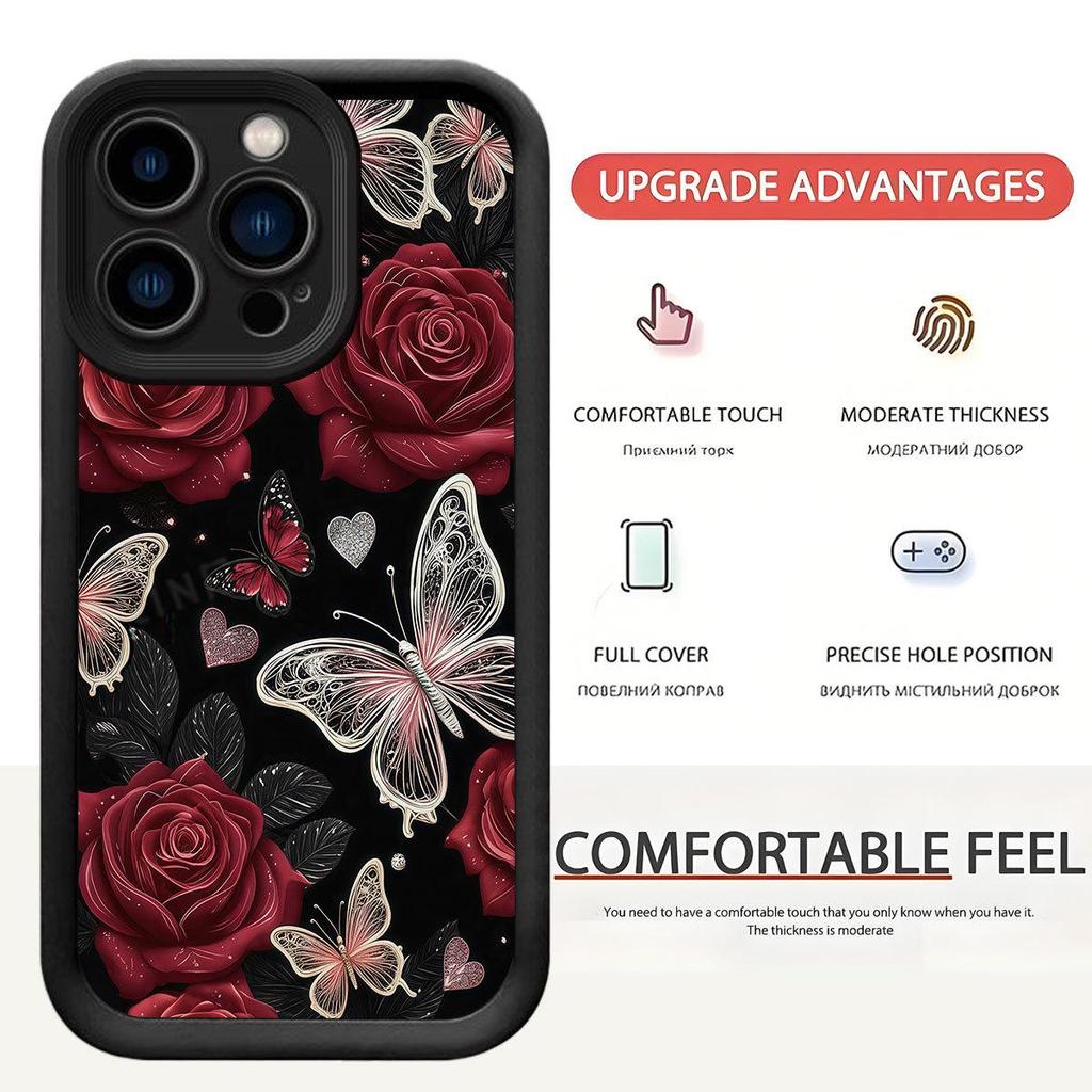 Red Rose Groove Phone Case for iPhone 14/15/16/17 Pro Max