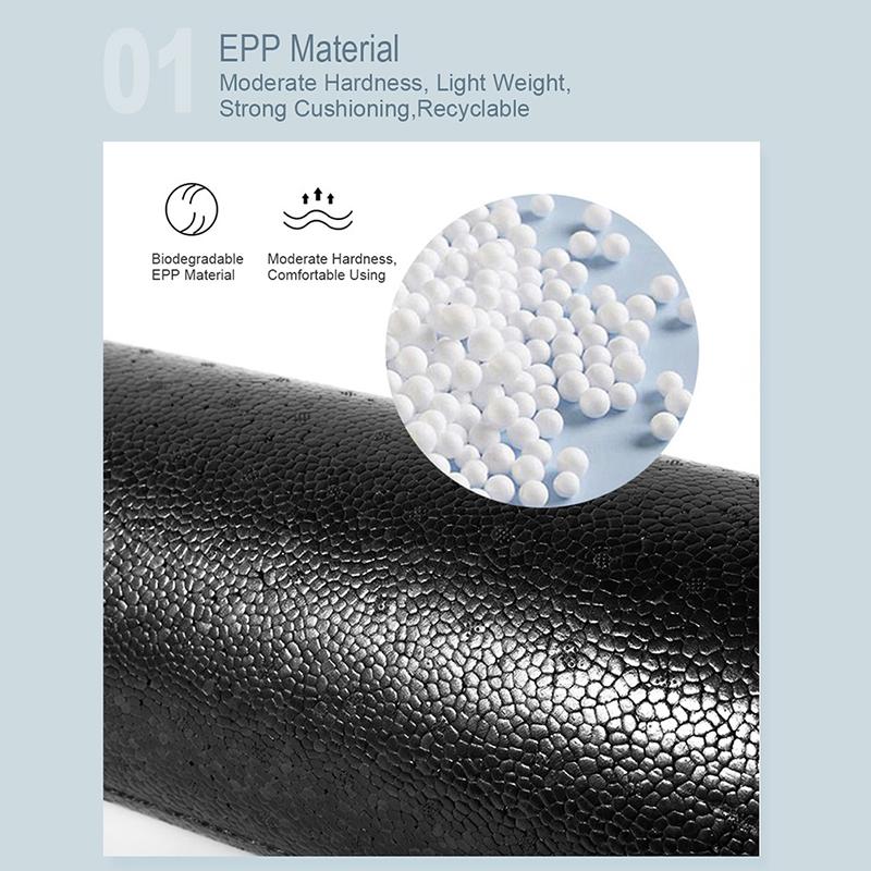 3 размера, черный пенопластовый валик для йоги, 30/45/60 см, оборудование для упражнений, массажный валик