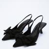 Fine Heel Heel Sandals Pointed Toe Mesh Slingback Sandals For Women Party Shoes Shoes Elegant Pumps Shoes