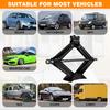 2Ton Mechanical Manual Scissor Jacks With Stabilizer Base & Handle For Car/SUV Tire Replacement And Emergency Roadside Repair