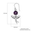 Натуральный аметист драгоценный камень 925 стерлингового серебра Fly Angle Drop Dangle Earrings для женщин и девочек