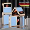 Electroplated Leather Case with S Pen Holder for Samsung Z Flip4/3 (5/6 Double Hinge)