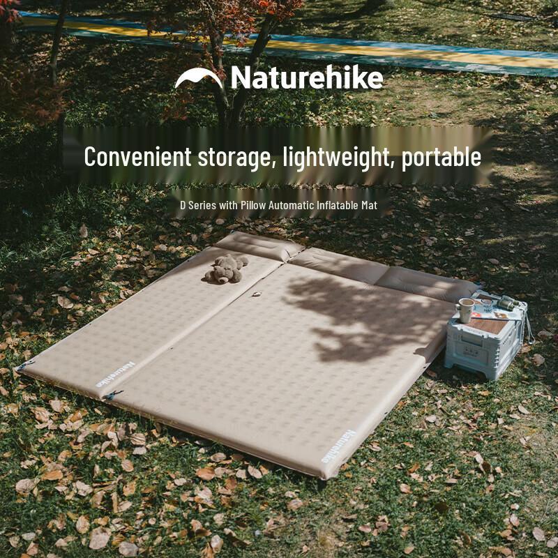 Самозадувающийся туристический коврик Naturehike серии D с подушкой