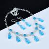 Swiss Blue Topaz Necklace Set, Topaz Gemstone Handmade 925 Sterling Silver Swiss Blue Topaz Earring Necklace Set For Women Necklace For Gifts