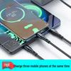 Плетеный 3-в-1 кабель для зарядки 66 Вт для телефонов Apple, Android, Type-C, Huawei