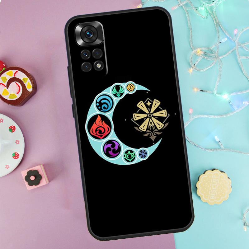 Genshin Impact Elements Case For Xiaomi Redmi Note 13 Pro 14 9 10 11 12 9S 10S 11S 12S Redmi 14C 10C 12C 13C Cover