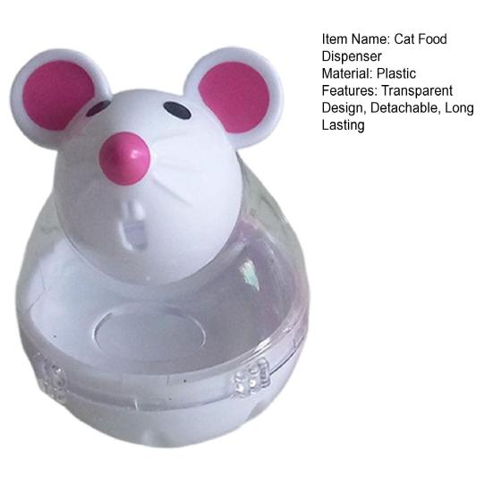 Игрушка-дозатор для кошачьих лакомств Большая емкость Прозрачный дизайн Форма мышки Интерактивная игрушка для кошек Игрушка-дозатор для лакомств