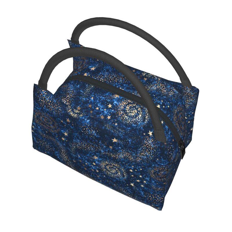 Термосумка для обеда с изображением космической галактики, созвездий, знаков зодиака, звезд. Многоразовая, водонепроницаемая, теплоизолированная сумка-ланчбокс для работы, школы, путешествий, пикника