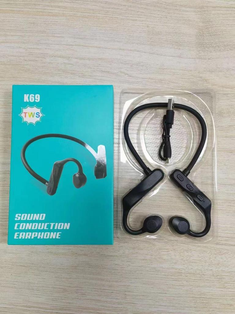Новая беспроводная спортивная гарнитура K69 с защитой от пота, костной и звуковой проводимостью, Bluetooth 5.0, задним креплением