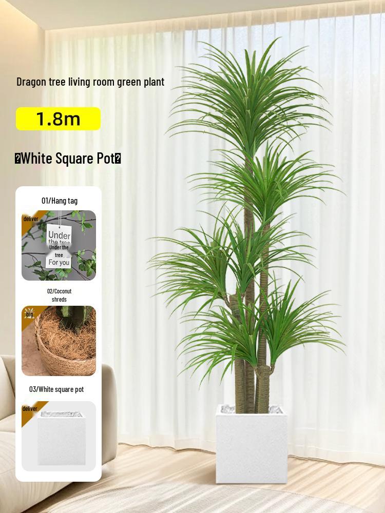 Dragon Blood Tree - Large Indoor Faux Plant for Living Room Decor