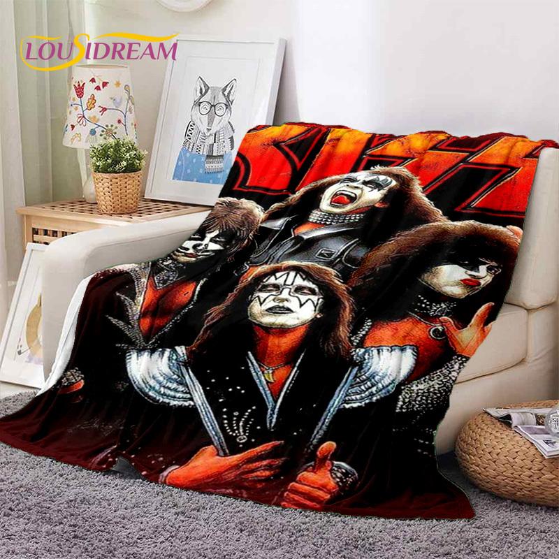Kiss Rock Heavy Metal Band Gene Paul Мягкие Фланелевые Одеяла, Плед Уютное Одеяло для Пикника Кроватей Дивана Дома Спальни