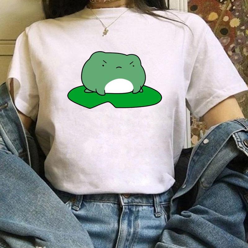 2021 Summer T -Shirt Skateboard Woman Frog T Shirt Harajuku Graphic Tee Y2k Top Aesthetic Clothes Vintage Fashion Shirt ,Dropship