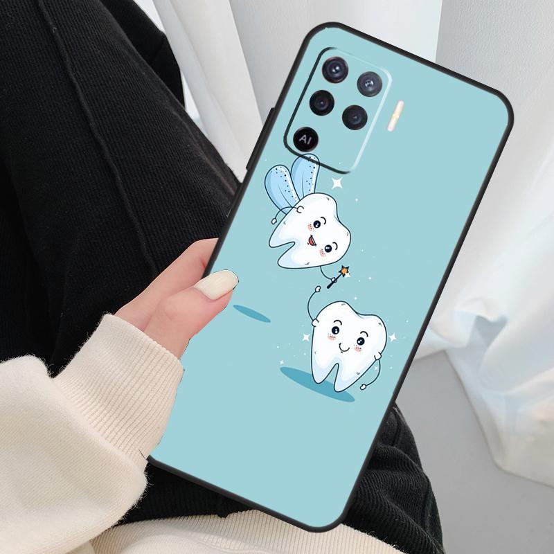 Милый Чехол-Кейс для Зубов Стоматолога Для Oppo A18 A38 A58 A78 A98 A80 A60 A40 A96 A76 A16 A94 A74 A54 A15 A17 A57 A77 A5 Pro