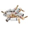 10PCS 24K Copper Gold Plated 90 Degree Right Angle Banana Plugs for 4mm Speaker Cable Sound Jack