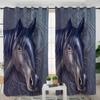 Плотные шторы с лошадью для спальни, шторы с изображением животных в гостиной, занавески для окон, домашний декор, высокая затененность (70 %-90 %)2 панели
