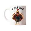 F-Caw-F Rooster Mug Ceramic Coffee Mug 400ml Hidden Message Tea Cup Sarcastic Gift for Tea And Coffee Lovers